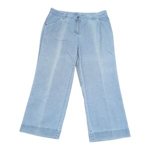 WOOLRICH Womens Wide Leg Bleached Light Blue Denim Jeans Size 12